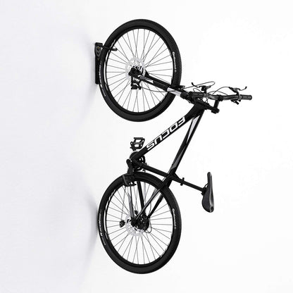 4 x WELLGRO Wall Bike Holder - Steel Bike Wall Mount - Bike Hooks - Bike Stand - Stand - Color selectable, Color: Black