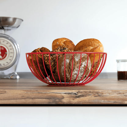 REMEMBER Stylish fruit bowl & bread basket Chilli - Elegant and practical fruit basket - Space-saving fruit storage - Stainless steel, powder-coated