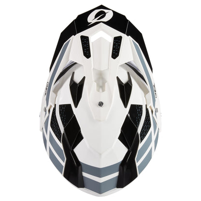 O'NEAL | Motorcycle Helmet | Enduro Bike | Ventilation openings for maximum airflow & cooling, integrated sun visor | Sierra Helmet R V.24 | Adult | Black White Gray | Size XXL