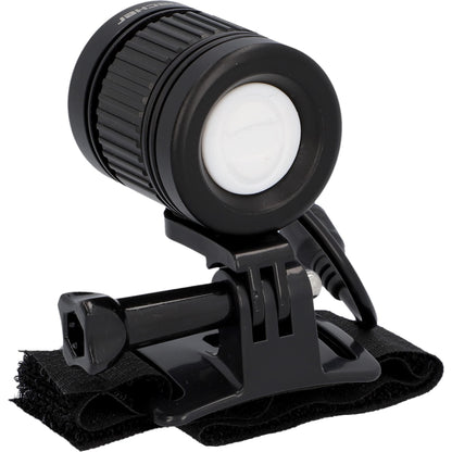 FISCHER Bike Helmet Light | LED rechargeable helmet light with 7 hrs. runtime | Off-road action light | 4 constant light modes | Battery indicator | Go-Pro mount | 1600 lumens, Black