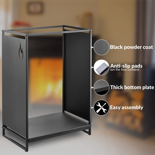Kos Design Indoor Firewood Rack - Perfectly organized wood storage: Woodshed for firewood, firewood rack, fireplace wood storage, metal firewood rack, and efficient wood storage solutions.