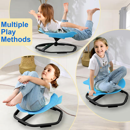 E-Solem Carousel Kids Balance Toy, Sensory Toy Swivel Chair for Kids, Balance Physiotherapy Equipment, Training Body Coordination, Science Balance Toy (Blue)