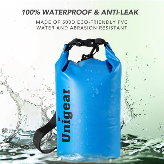 Unigear Dry Bag, 2L/5L/10L/20L/30L/40L/55L, waterproof bag waterproof bags dry sack with phone case and straps for boat and kayak, fishing, rafting, swimming, camping, and snowboarding.