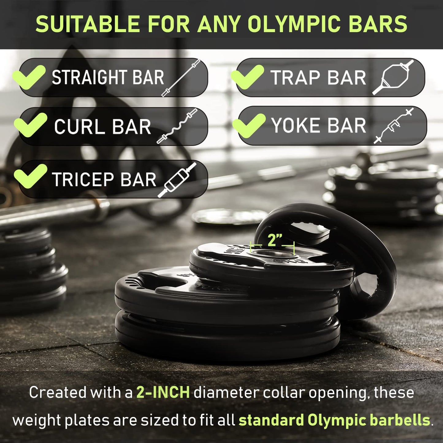 PhysKcal 1.25kg, 2.5kg rubber weight plates set for Olympic barbells, barbell weight set, dumbbell plates for international barbells, change plates, fractional plates