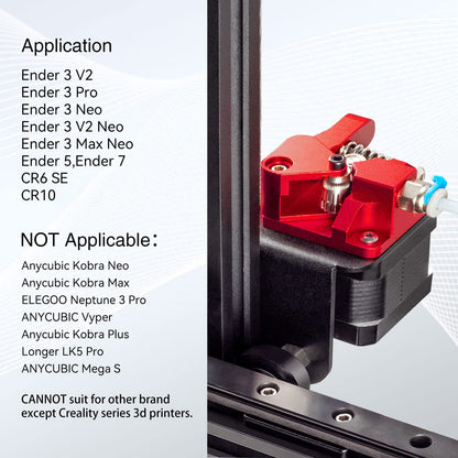 Redrex Dual Gear Ender 3 extruder with Nema 17 stepper motor upgrade kit ONLY for Creality Ender 3 V2, Ender 3 Pro, Ender 3 Neo Series, Ender 5 Series, Ender 7, CR6 SE, CR10 3D printers. TPU supported.