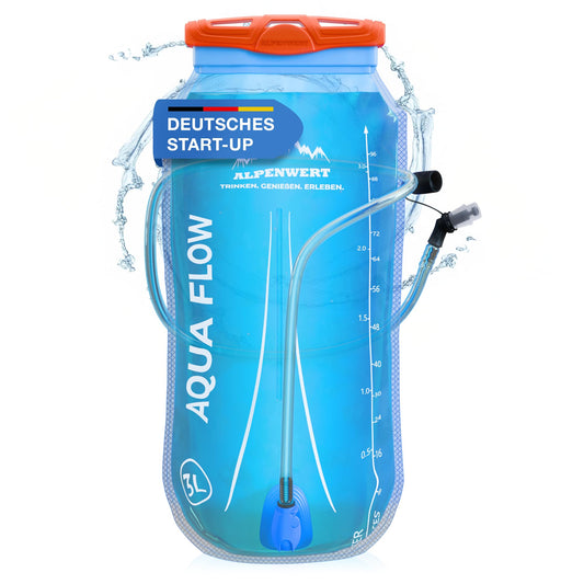 Alpenwert® Hydration Bladder with Hose [2L/3L Water Reservoir BPA FREE] Ultralight Hydration System for Backpack ideal for Outdoor, Running, Trailrunning (3 Liter)