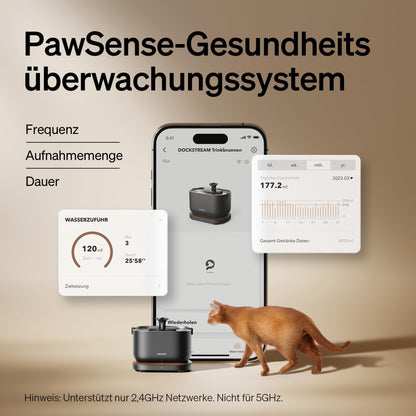 PETLIBRO Cat Fountain with App Monitoring Water Dispenser for Cat, Dockstream Automatic Cat Drinking Fountain 2.5L, Intelligent Control System, 2.4GHz Wi-Fi Connection, Easy Cleaning, Ultra Quiet.