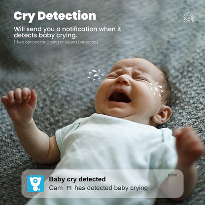 litokam Little Elf Surveillance Camera, 2K Baby Monitor Camera with Motion Detection, WiFi Camera Surveillance Indoors with Night Vision, 360° Dog Camera with APP 2-Way Audio, for SD & Cloud Storage