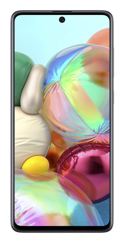 Samsung Galaxy A71 (6.7 inch display) with 128GB internal storage, 6GB RAM, Dual SIM, Android, Prism Crush Black. German version.