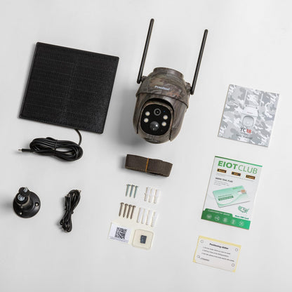 usogood 4G LTE Solar Wild Camera, 360° 2K Wildlife Camera with unlimited data plan, SIM card 32GB memory card, phone transfer app, IP66 waterproof.