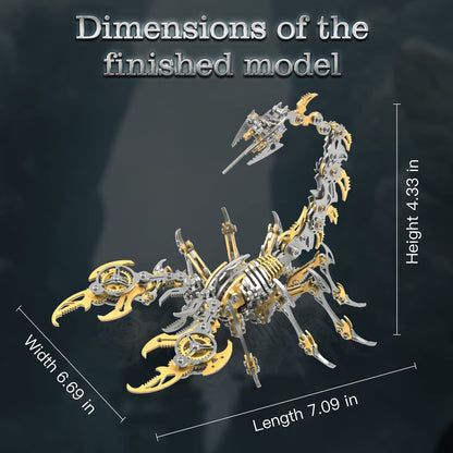 Metallic Scorpion King 3D Metal Puzzle Kits for Adults Teens - 454 pieces - Mechanical Assembly Models - Build Decorations for 4 hours (Gold)