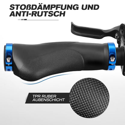 GXCROR Ergonomic bicycle grips with anti-slip dot design | Shock-absorbing rubber handlebar grips for mountain bikes | 130mm safety grips