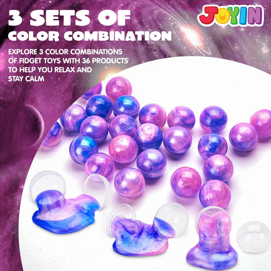 JOYIN 24 Pack Slime Kit (Pink), Galaxy Slime Ball Slime Set Party Gifts - Fluffy, Non-Sticky, Mess-Free, Stress-Relieving, Slime Kits for Girls and Boys - Children's Birthday Party Favors Set