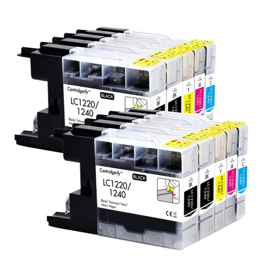 Cartridgeify 10-pack LC 1220 1240 printer cartridges Compatible with Brother LC1220 LC1240 ink cartridge Multipack, for DCP-J525W J725DW J925DW, MFC-J430W J5910DW J625DW J6510DW J6710DW J6910DW J825DW