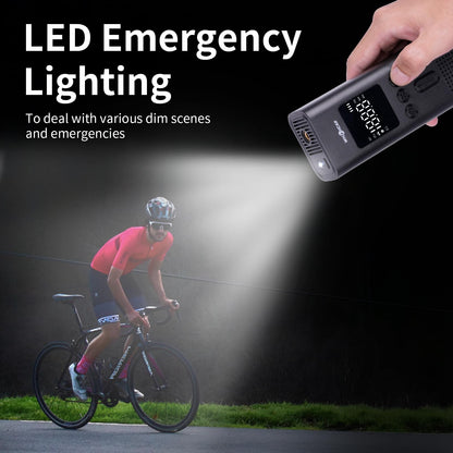 Electric air pump 6000mAh Rechargeable car tire pump 150PSI Electric air pump Electric compressor with LCD screen LED light for bicycles, motorcycles, cars & balls, AutoOff