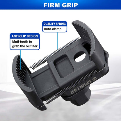 Spurtar oil filter wrench 60-80mm oil filter wrench universal car spring-loaded adjustable oil filter tool for oil changes on car motorcycle truck boat