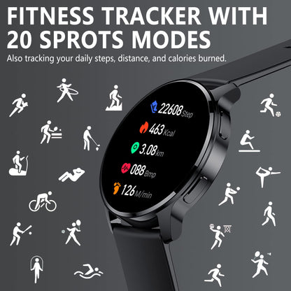 Erkwei Smartwatch for Women with Phone Function 1.32" HD Touch Screen Pedometer Women's Watch Personalized Display Heart Rate SpO2 Sleep Monitor, Fitness Tracker for iOS and Android