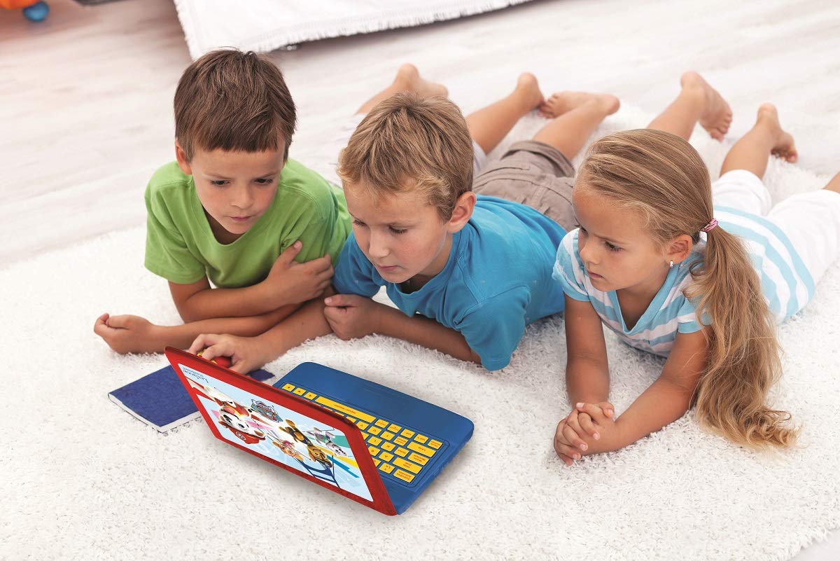 Lexibook Paw Patrol - Bilingual laptop for educational purposes in English and German, 124 activities, math, logic, music, clock, games - Children's toy (girls & boys) - JC598PAZi3