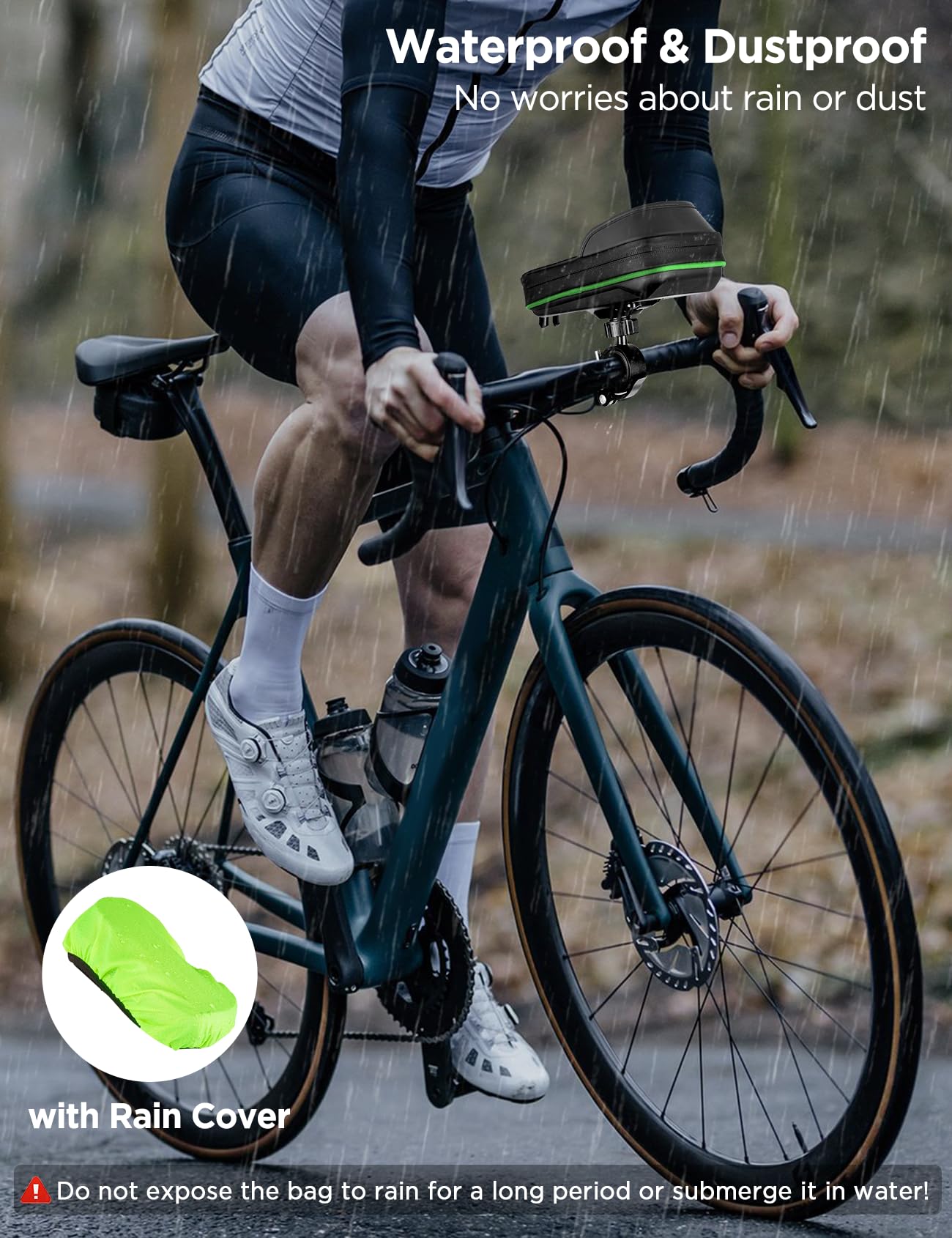 Vitalismo Waterproof Phone Mount Bike Handlebar Bag 360° Rotatable Motorcycle Phone Holder for 4.7-7 Inch Smartphone with Rain Cover Phone Mount Handlebar Bag Bicycle Bag Phone Case