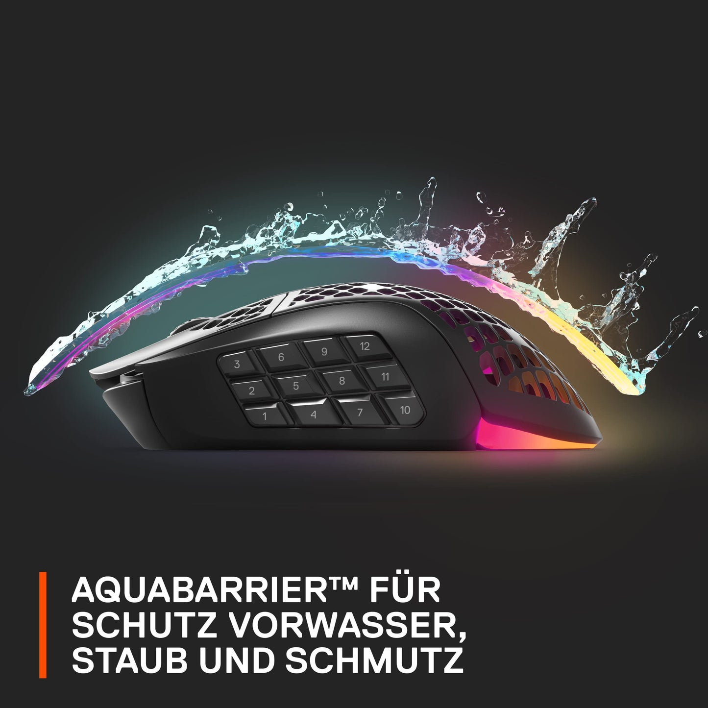 SteelSeries Aerox 9 Wireless - RGB gaming mouse with surface cutouts - Lightweight, water-resistant design - 18 buttons - Bluetooth/2.4GHz - Optical TrueMove Air Sensor with 18,000 DPI