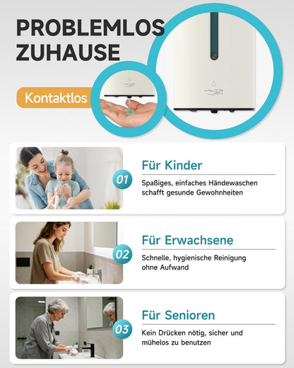 AIKE AK1205E Automatic Soap Dispenser Wall Mount, Commercial Large Capacity Stainless Steel Liquid Dispenser for Dining Room and Bathroom.