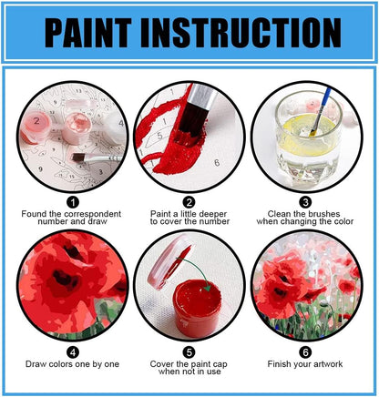 Generic 6 Piece Paint by Numbers for Adults and Kids Beginners, Realistic Landscape Oil Painting Canvas for Home Décor, Unframed (12X16in)(30X40cm), Unisex, Acrylic, Non-Foldable