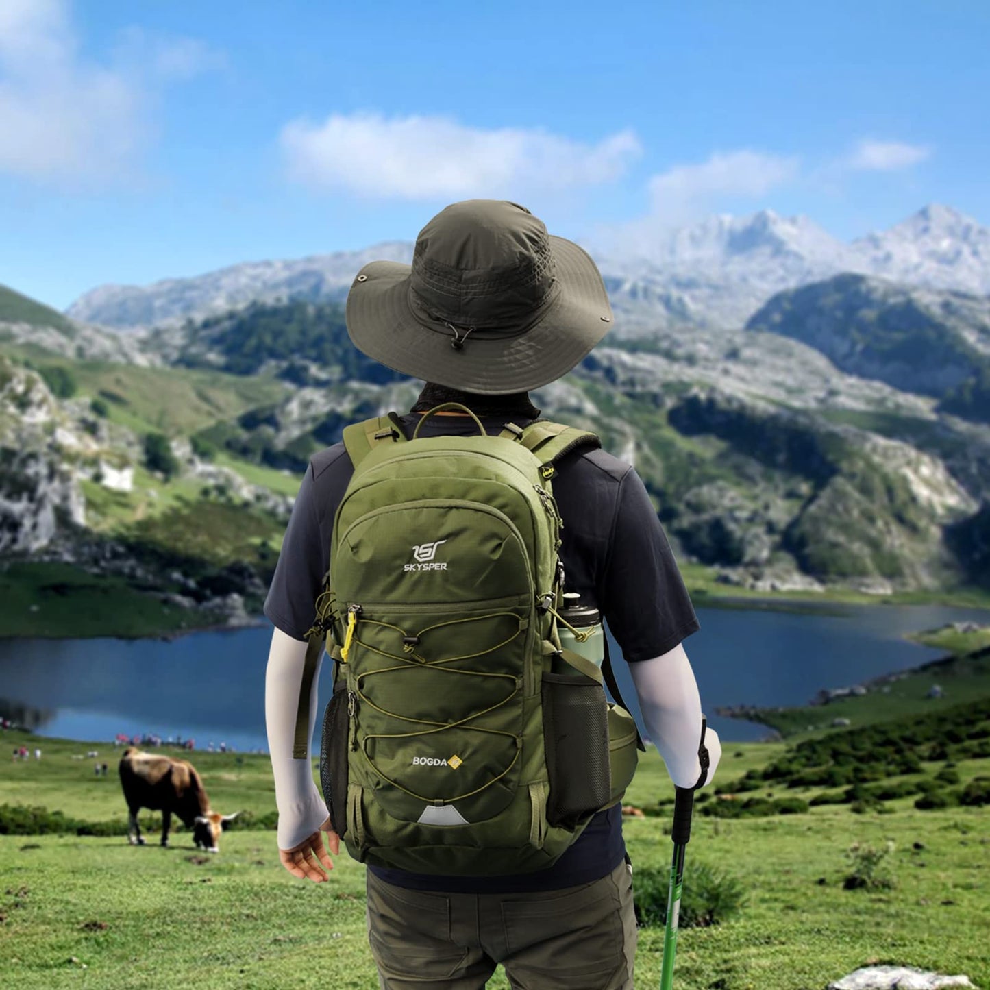 SKYSPER BOGDA 35 hiking backpack 35L with back ventilation & hydration system trekking backpack made of breathable 3D Air Mesh polyester camping outdoor hiking pack