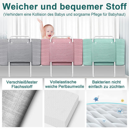 UISEBRT bed rail 60cm, child bed guardrail for kids, adjustable height safety guardrail for toddlers, babies, and children, pink.