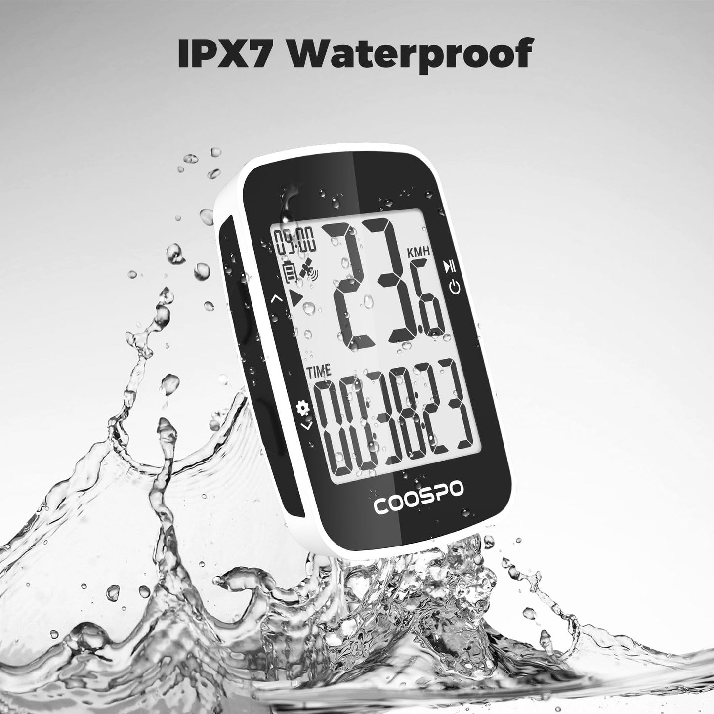 COOSPO BC26 GPS bike computer Wireless Bluetooth5.0/ ANT+, IP67 Waterproof bike odometer Wireless bike speedometer cycle computer 2.3 inch LCD with automatic backlight