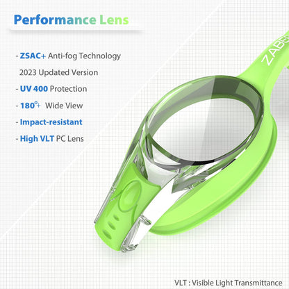 ZABERT Children's Swim Goggles, Swim Goggles Chlorine Goggles for Teens Kids Child Junior Boys Girls 2 3 4 5 6 7 8 9 10 Years Blue Turquoise Black Green