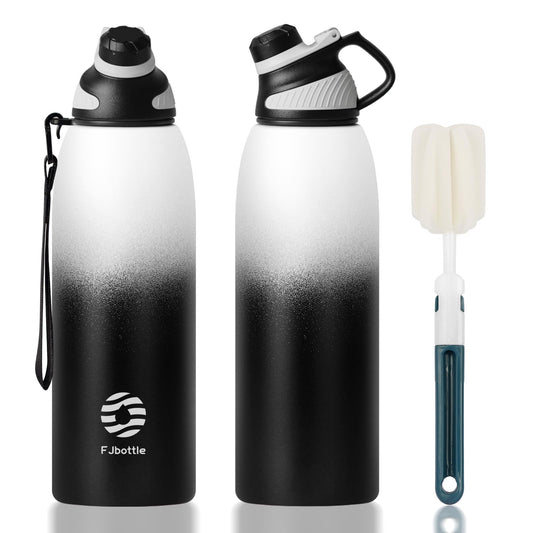 Fjbottle stainless steel sports water bottle with magnetic lid, available in 1L, 800ml, 600ml, and 400ml sizes. BPA-free, leak-proof for kids, and suitable for carbonated drinks. Also offering a 1500ml thermal water bottle for school and fitness.