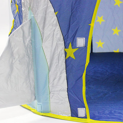 Benebomo play tent with tunnel, 3 in 1 Blue Rocket Tunnel Tent for kids, indoor children's tent, yurt, ball pit, crawl tunnel, crawling tunnel with tent, play tent for boys/girls.