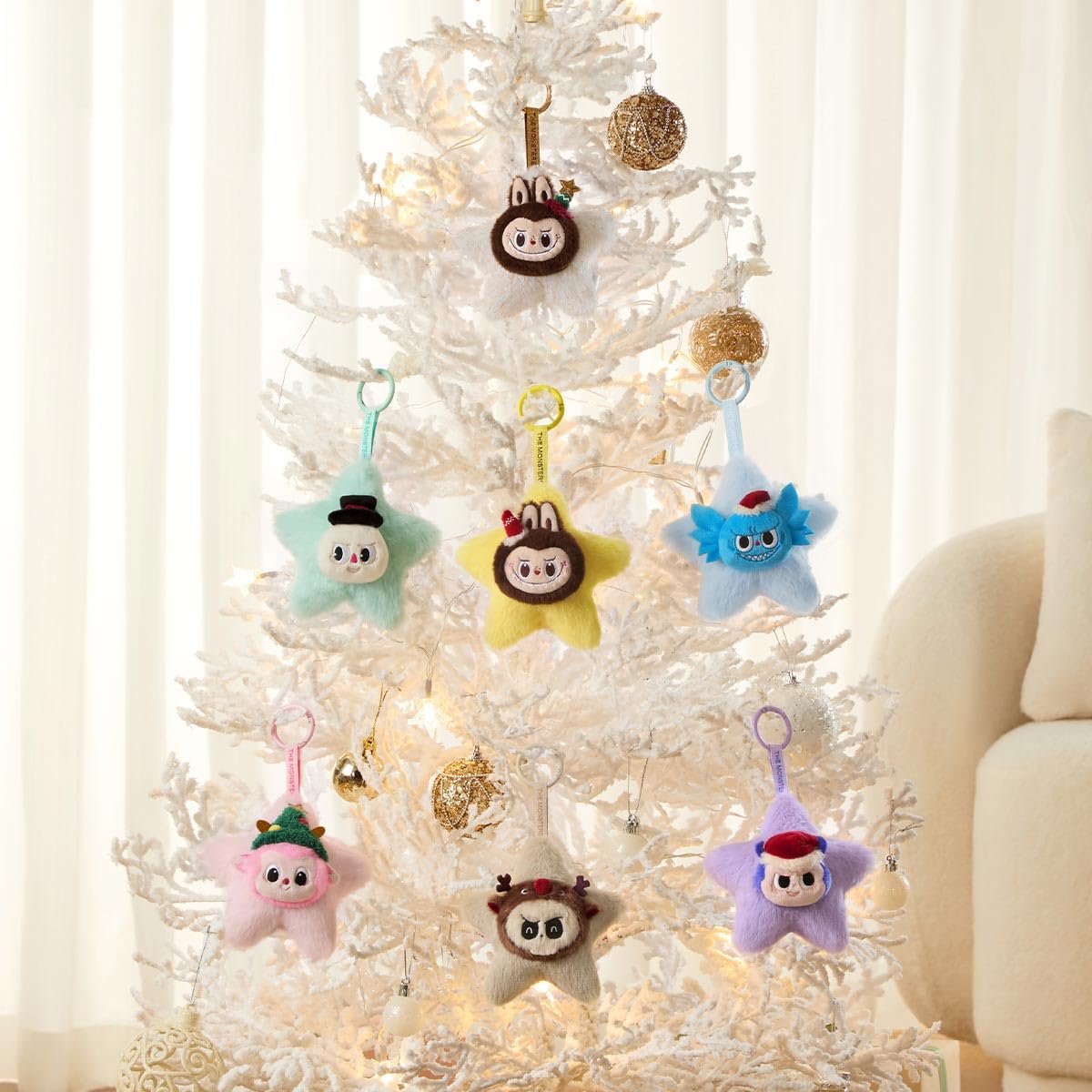 POP MART The Monsters Classic Series - Sparkly Plush Pendant Collectible Art Toy Collectible Figures Gift Whole Set