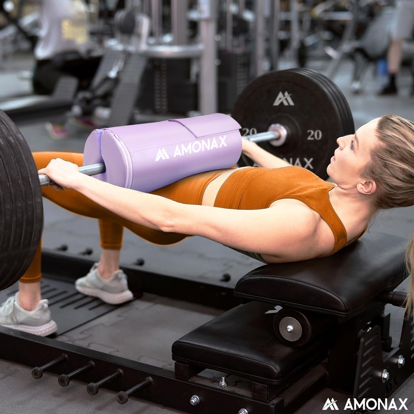AMONAX Hip Thrust Barbell Pad, Extra Thick Barbell Pad, Durable Gym Accessory, Fitness Pad for barbell, barbell padding for Fitness Accessories Women and Men (Purple)