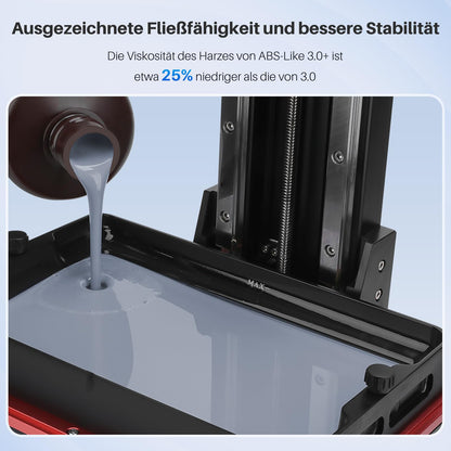 ELEGOO ABS-Like Resin 3.0 Plus, 3D printer resin 405nm rapid UV-curing photopolymer resin, high precision for LCD 3D printers translucent 1kg
