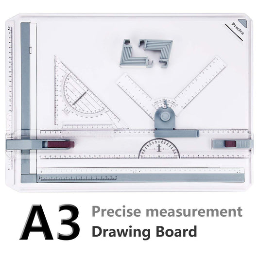 A3 drawing board, Preciva A3 drafting table with accessories 51 x 36.5 CM A3 drawing board in metric system.