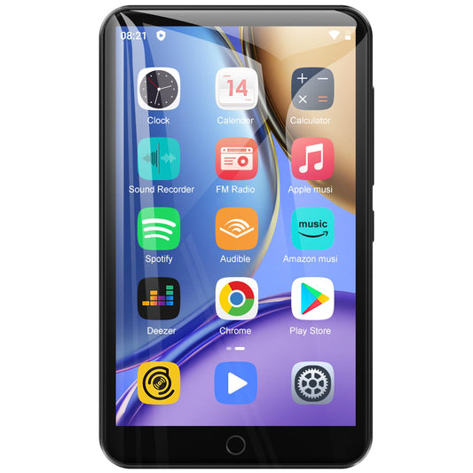 80GB WiFi MP3 player with Bluetooth, 4-inch touchscreen Android 9.0 MTK 8-core Spotify MP4 player, portable music player with speaker, with Play Store app, support for install/uninstall.