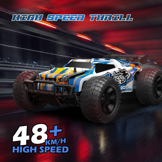 DEERC 9205E RC Car 1:10 Remote Control Car 48 km/h High Speed 4WD Monster Truck Buggy Offroad Crawler with 2 Batteries, 2.4GHz Remote Control Toy for Kids & Adults.