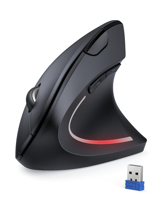TECKNET Wireless Vertical Ergonomic Mouse, 4800 DPI 5 Button Wireless Optical Mouse, 2.4G USB Vertical Ergonomic Optical Mouse Wireless for Windows and Mac OS