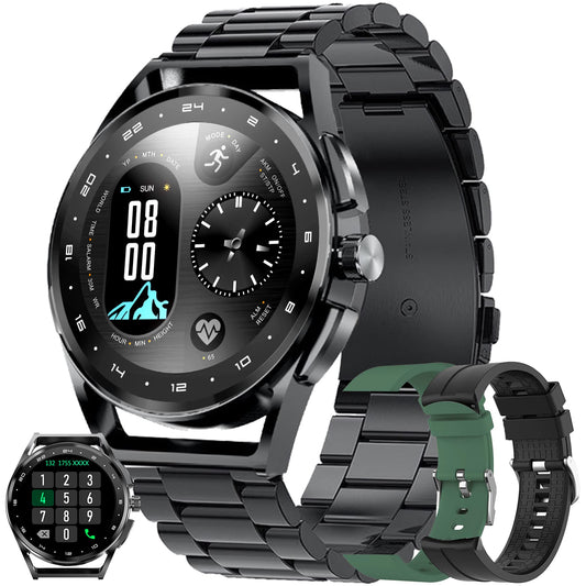 Men's smartwatch with phone function, 2022 1.32" HD full touchscreen men's smartwatch with Bluetooth call, IP67 fitness tracker SpO2 heart rate monitor calorie sleep monitor Android iOS (Black)