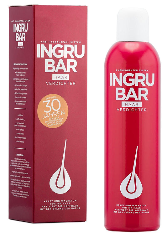 Ingrubar hair thickener, 1 pack (1 x 250 ml, 3-month supply) | Against hair loss for women & men | Vegan certified hair serum