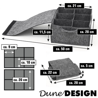 DuneDesign 2-piece set: RV felt plate holder & cup holder for camping - glass holder RV plate organizer cabinet dish storage RV organization system caravan campervan gadgets camper