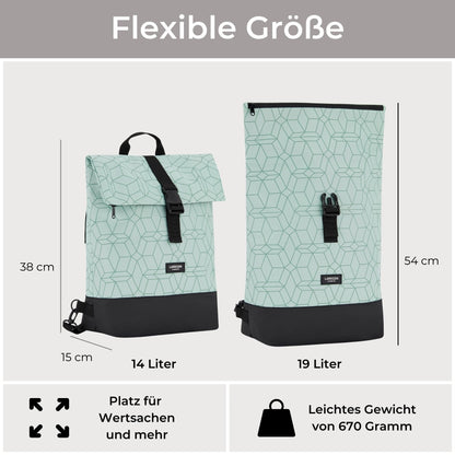 LARKSON Bike Bags for Rack Women & Men Mint - Tammo Bike - 2 in 1 Bicycle Bag Backpack & Rear Rack Bag - Water Resistant