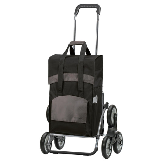 Andersen shopping trolley - foldable - 49 liters - stair climber - load capacity 60 kg - steel frame - trolley - wheel Ø 3 x 13 cm - Royal Shopper Steel Holly black