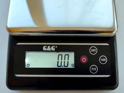 G&G KF-B kitchen scales, 6kg -3kg / 0.1g adjustable auto off, digital scale with power adapter and batteries (3kg / 0.1g (KF3000B))