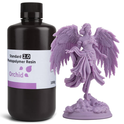 ELEGOO Upgraded 3D Printer Resin, 405nm UV Curing Standard Photopolymer Resin 2.0 for LCD 3D Printer, High Precision, Low Odor, Orchid 1000g