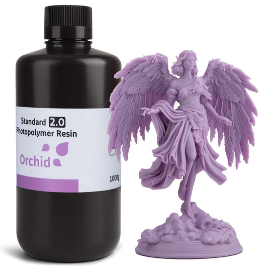 ELEGOO Upgraded 3D Printer Resin, 405nm UV Curing Standard Photopolymer Resin 2.0 for LCD 3D Printer, High Precision, Low Odor, Orchid 1000g