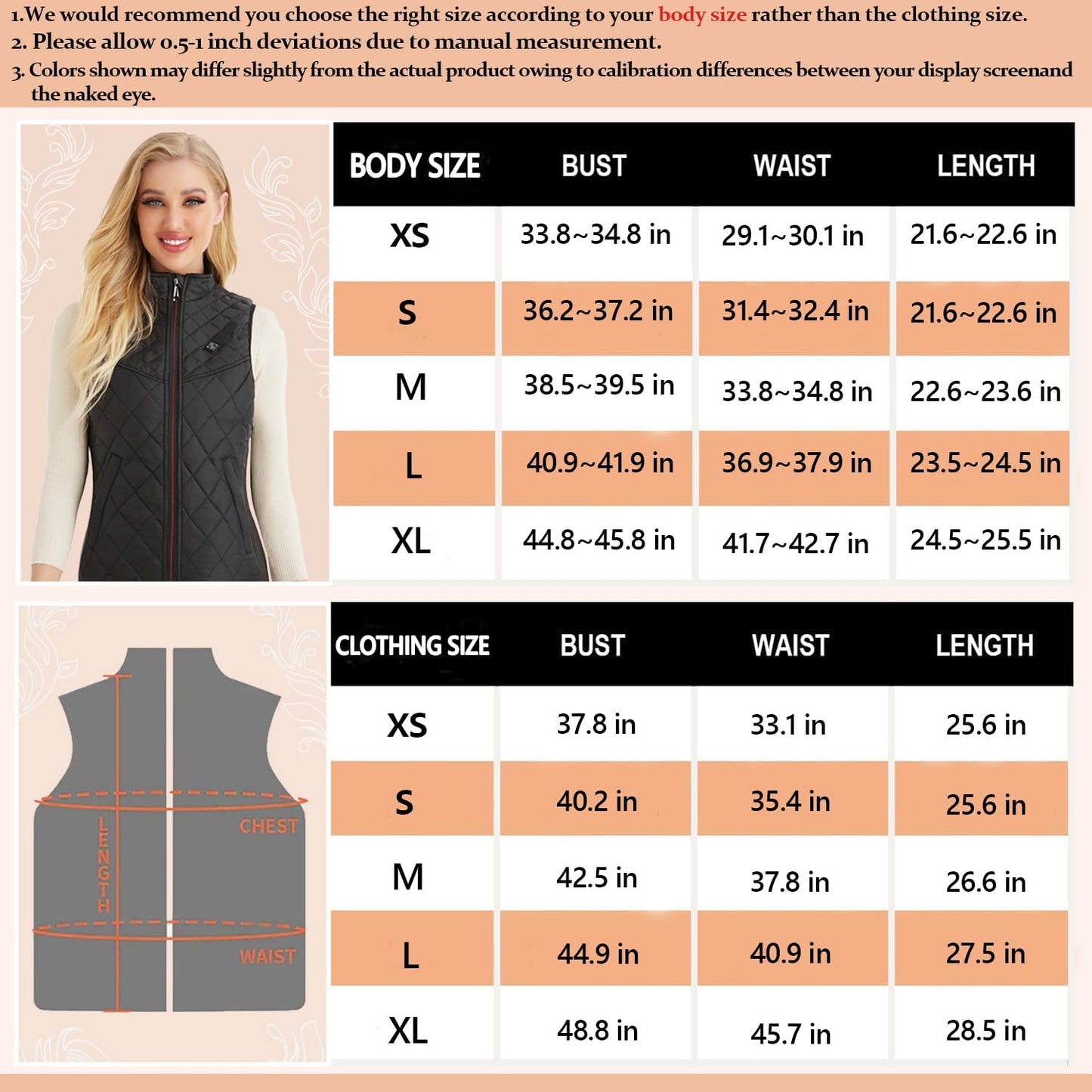 Kintiwe Heated Vest, Women's Heated Vest with 12000mAh Powerbank, Heated Jacket with 5 heating zones (DE/NL/SE/PL, Alphanumeric, S, Regular, Regular, White)