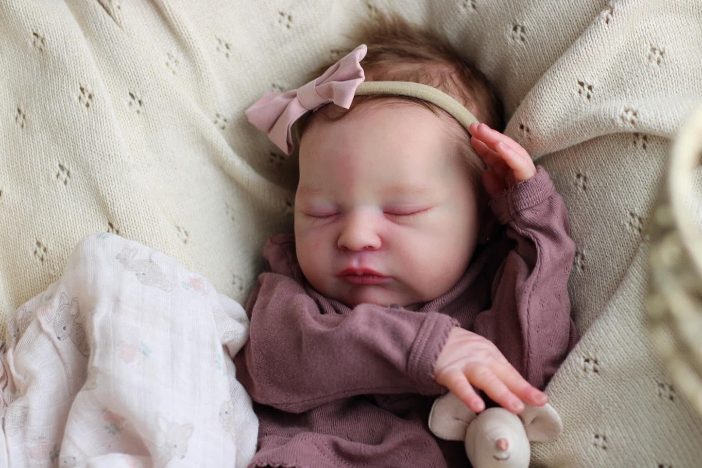 Zero pam Reborn Baby Girl 19 Inch 48 cm Reborn Doll With Hair Lifelike Reborn Dolls Made of Fabric Like a Real Baby Gift Sets for Girls