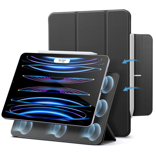 ESR iPad Pro 11-inch Case 2022/2021/2020 (4th/3rd/2nd Gen), Strong Magnetic Attachment, Trifold Stand Cover, Full Pencil 2 Support, Automatic Sleep/Wake, Black